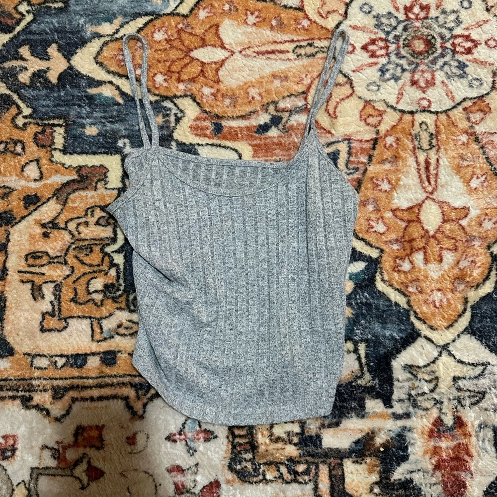 Gray Women's Ribbed Tank Top